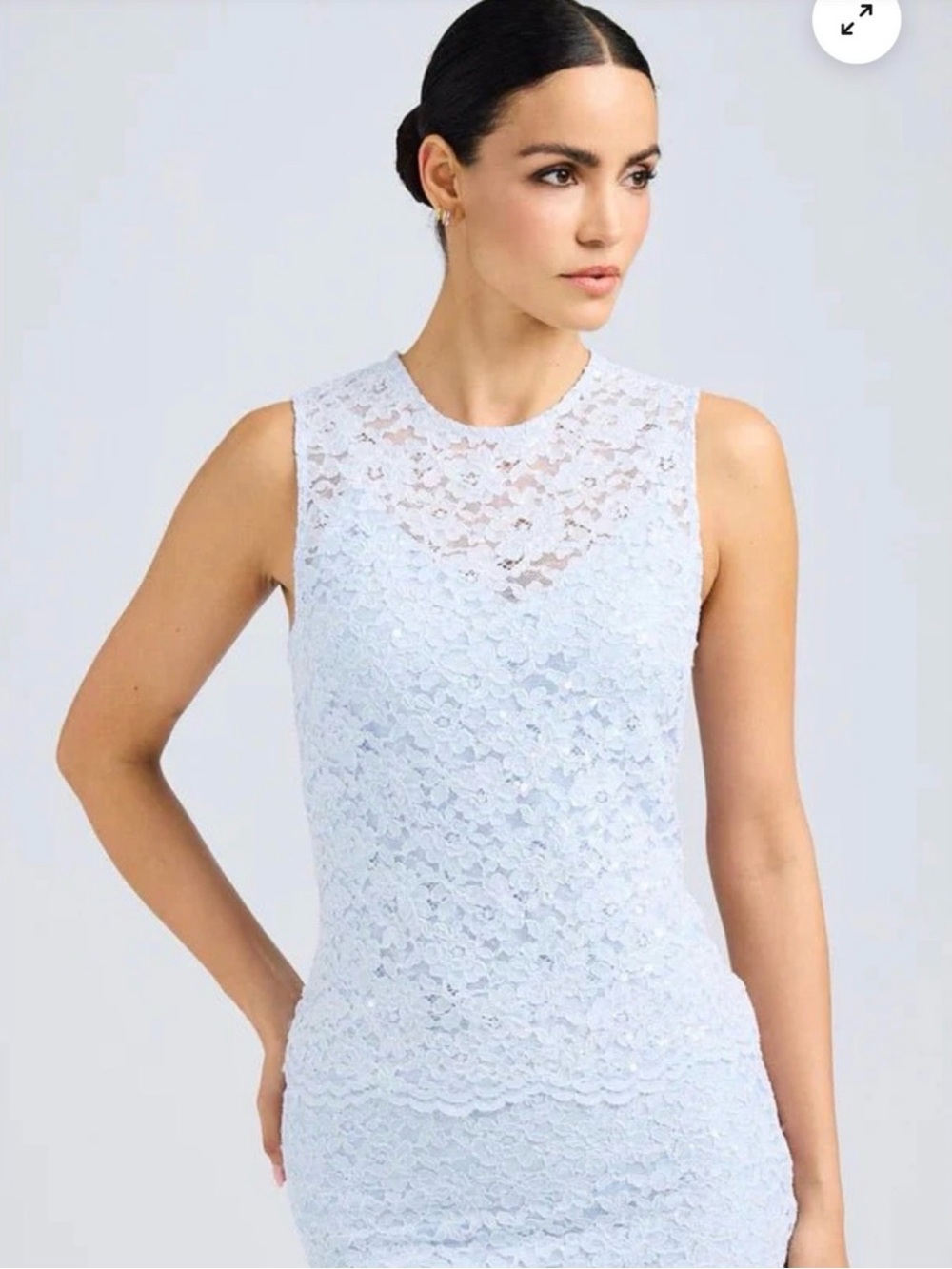 Generation Love Light Blue Lace Sleeveless Top